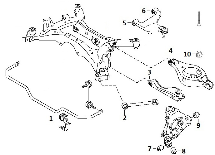 Задняя подвеска ниссан мурано z51 схема