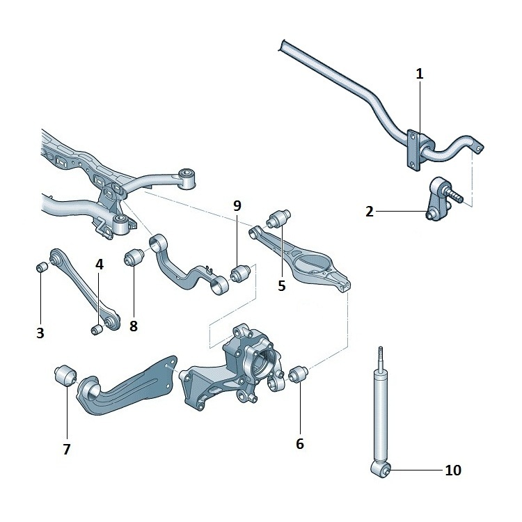Схема задней подвески тигуан